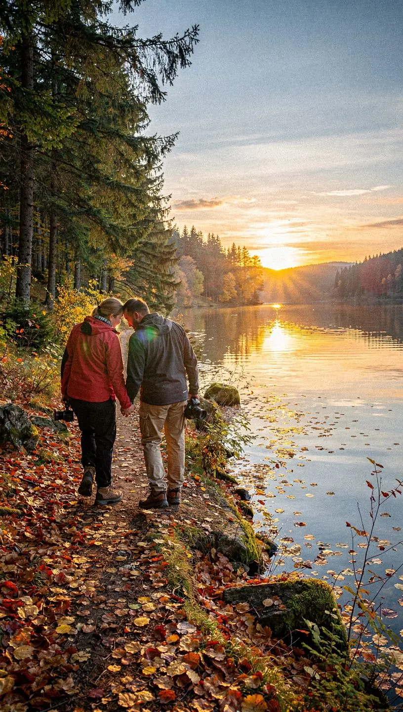 Eco-friendly picnic setup in a scenic park.