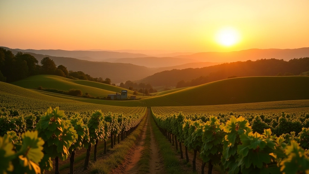 Rolling hills vineyard landscape